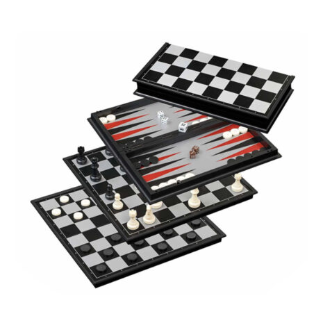 Joc copii 3in1 Sah Table si Dame magnetic