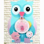 Jucarie Ceas de perete pentru copii Bufnita pastelata