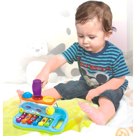 Jucarie Xilofon cu mingiute ciocanel si sunete Hola