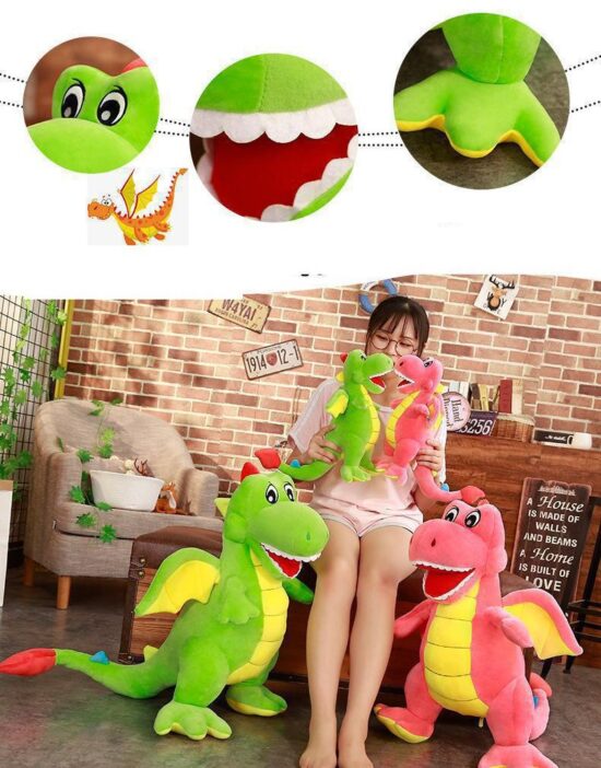 Jucarie plus Dinozaur cu aripi Dragonul cu tepi 100cm