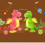 Jucarie plus Dinozaur cu aripi Dragonul cu tepi 100cm