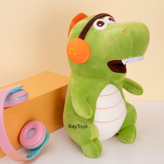 Jucarie plus Dinozaurul cu casti Ascultam muzica