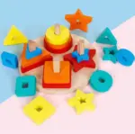 Sortator forme geometrice curcubeu 4 coloane