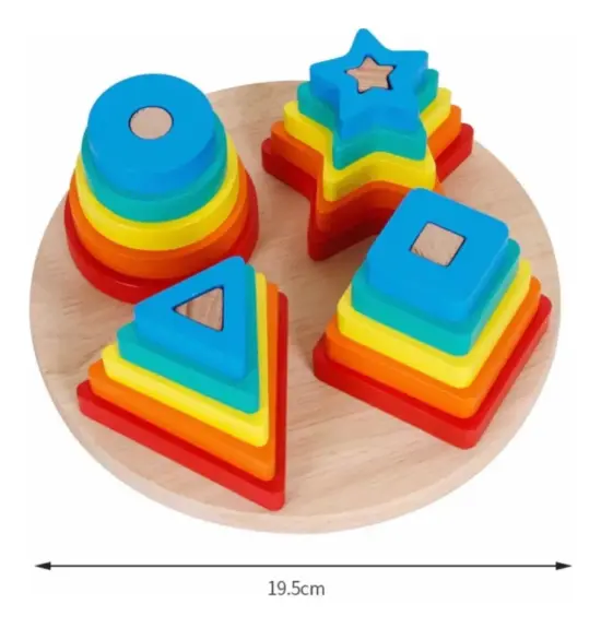 Sortator forme geometrice curcubeu 4 coloane