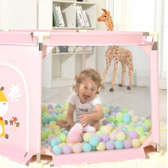 Tarc de joaca metalic pentru bebe Animalute cu 50 bile