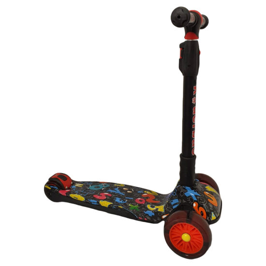 Trotineta copii cu 3 roti late luminoase si pliabila PC62B12