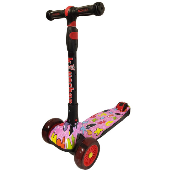 Trotineta copii cu 3 roti late luminoase si pliabila PC62B12