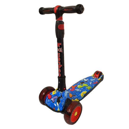 Trotineta copii cu 3 roti late luminoase si pliabila PC62B12