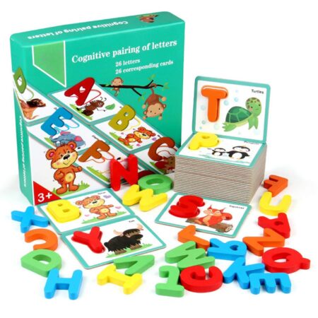 Joc carduri cu animale si litere 3D Alfabetul A-Z 52 piese