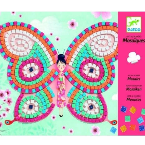Joc creativ mozaic cu fluturi Arta prin numere Djeco