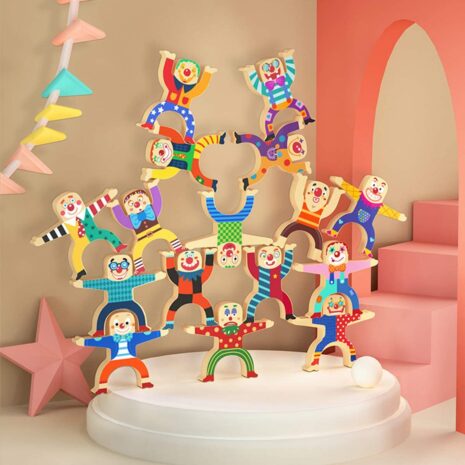 Joc stivuirea clovnilor Construim Bowling Domino lemn