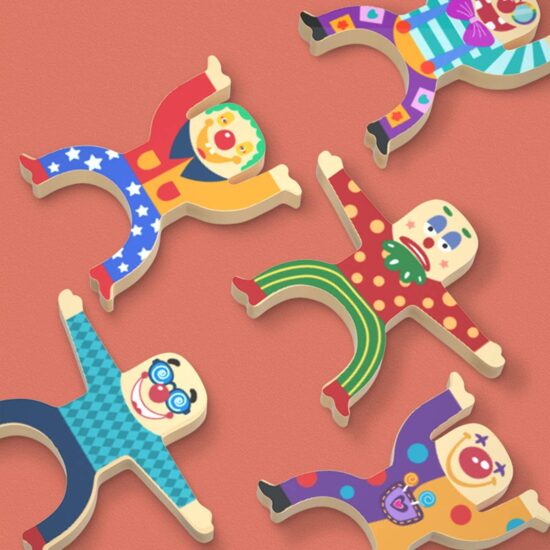 Joc stivuirea clovnilor Construim Bowling Domino lemn