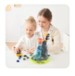 Jucarie Montessori Hranim corbul in picioare pe stanca