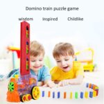 Jucarie de construit Trenul electric transparent Domino colorat