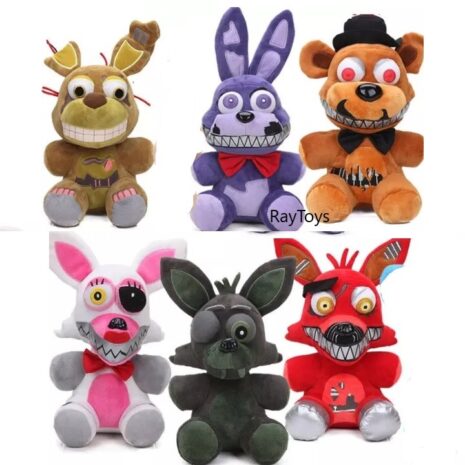 Jucarii Fnaf Set 6 plusuri Fnaf Fazbear personaje copii 25 cm