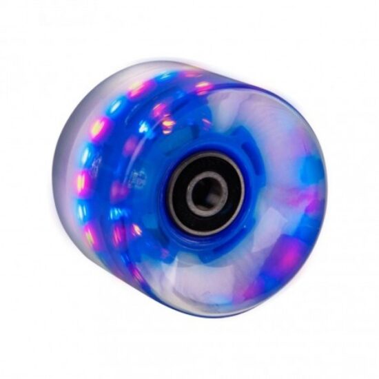Penny board rosu cu roti luminoase din silicon Graphic 3009