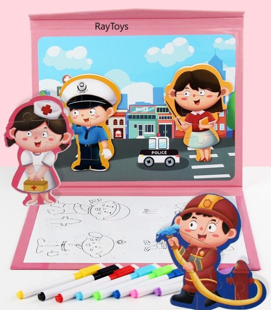 Puzzle magnetic Carte cu desen pe puncte si carioci