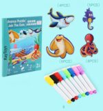 Puzzle magnetic Carte cu desen pe puncte si carioci