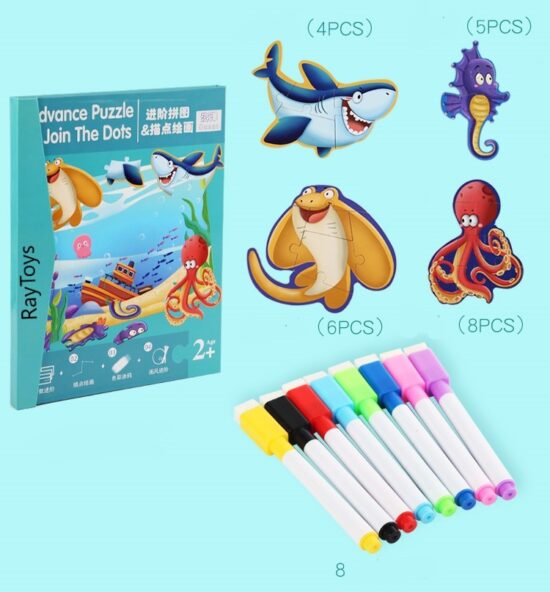 Puzzle magnetic Carte cu desen pe puncte si carioci