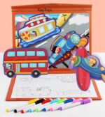 Puzzle magnetic Carte cu desen pe puncte si carioci