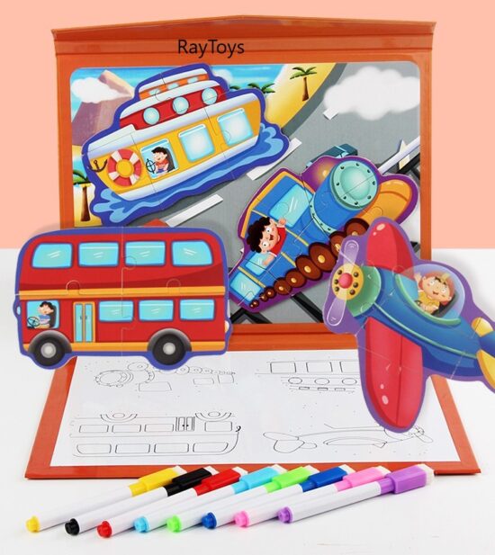 Puzzle magnetic Carte cu desen pe puncte si carioci