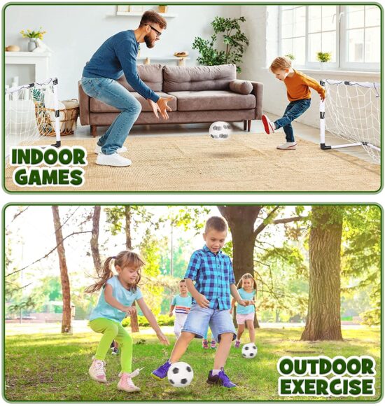 Set 2 Porti de fotbal cu plasa pompa si minge sport copii