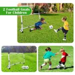 Set 2 Porti de fotbal cu plasa pompa si minge sport copii