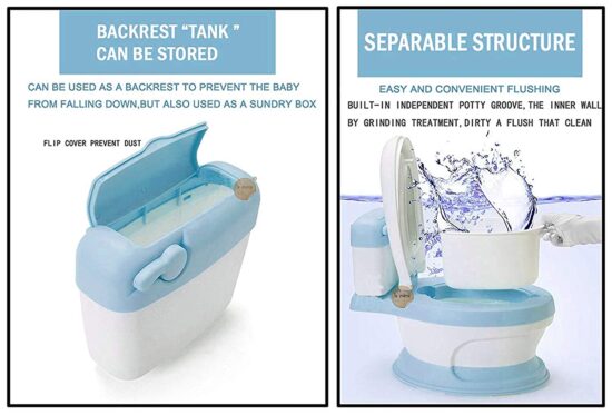 Toaleta muzicala copii cu vas de apa capac si recipient