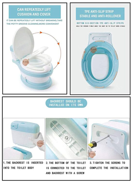 Toaleta muzicala copii cu vas de apa capac si recipient