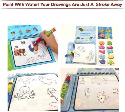 Carte magica de colorat cu apa Desen cu marker reutilizabil