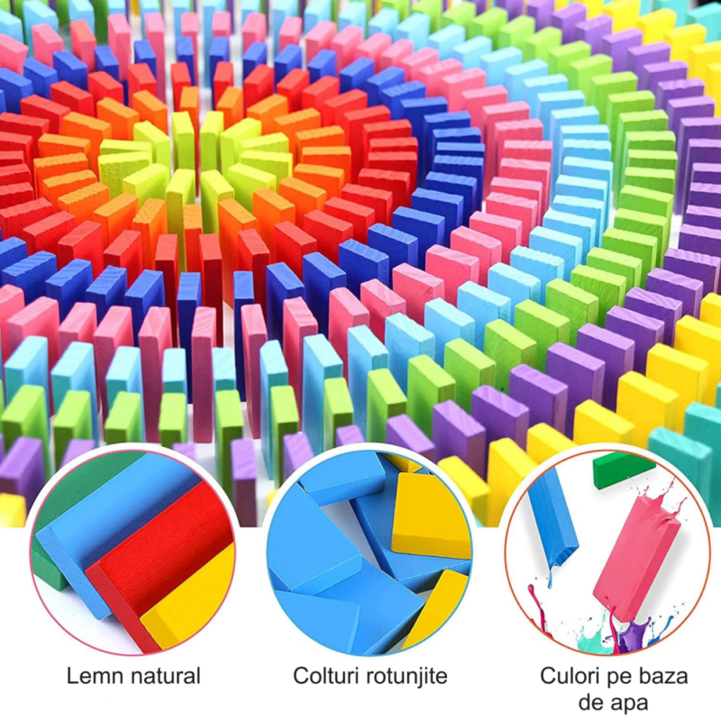 Joc Domino 123 piese Cuburi constructie Jocuri creative copii