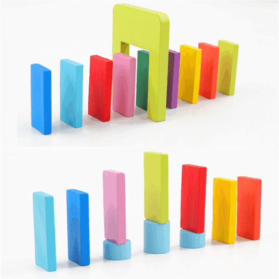 Joc Domino 123 piese Cuburi constructie Jocuri creative copii