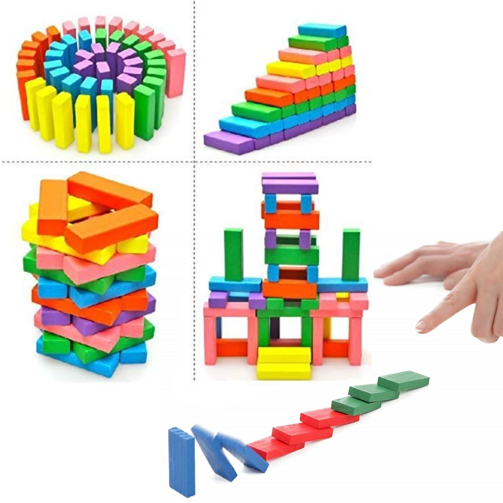 Joc Domino 123 piese Cuburi constructie Jocuri creative copii
