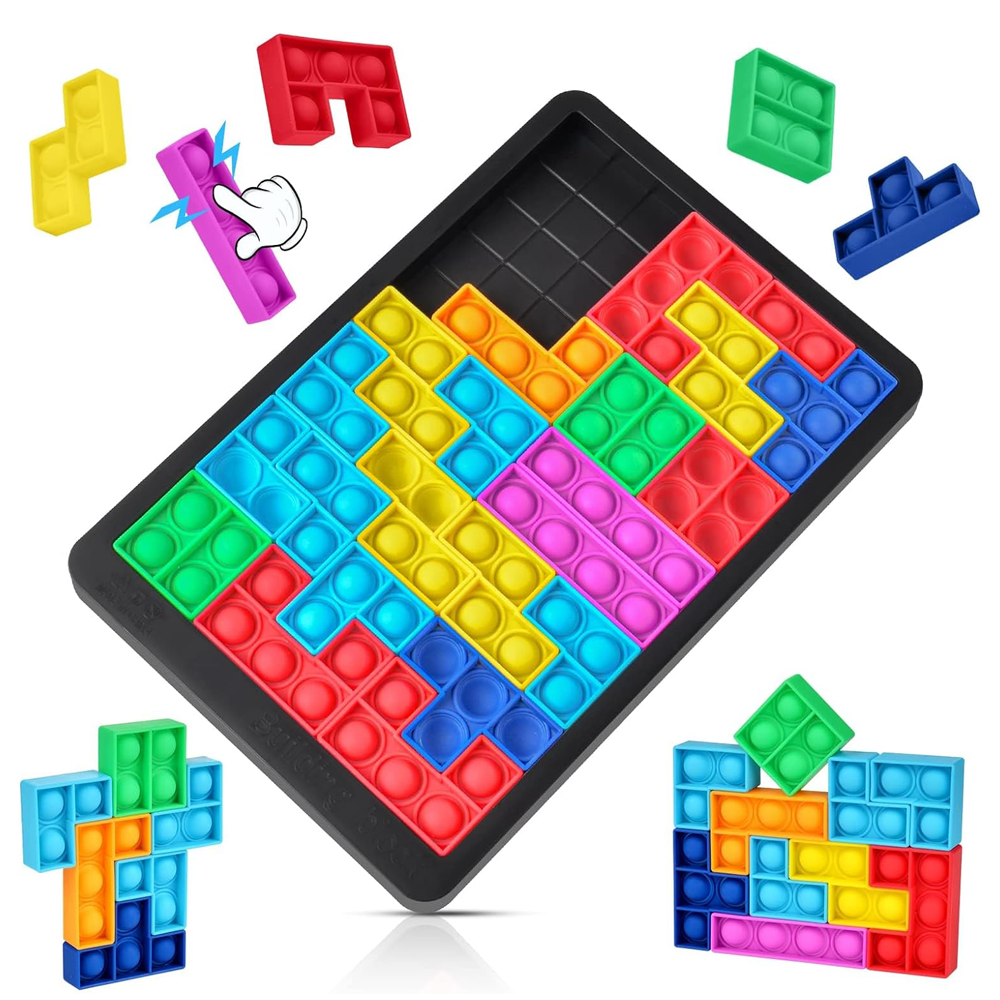 Joc Tetris Piese forme geometrice Pop It Puzzle educativ copii
