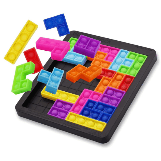 Joc Tetris Piese forme geometrice Pop It Puzzle educativ copii