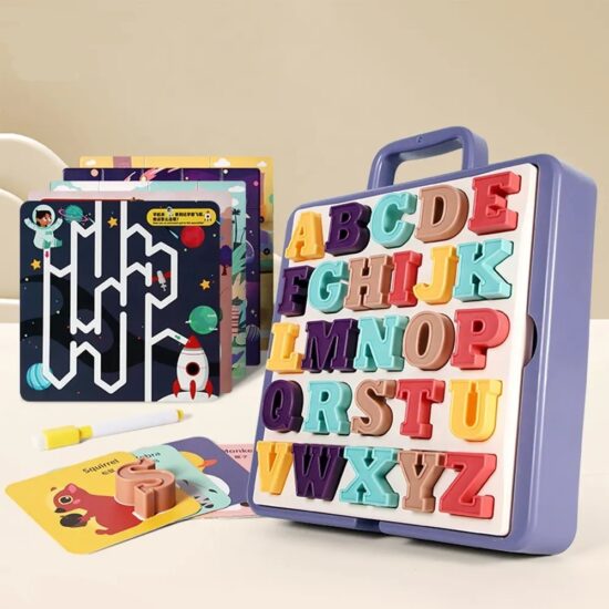 Joc educativ Invata Alfabetul si limba engleza Puzzle si Labirint