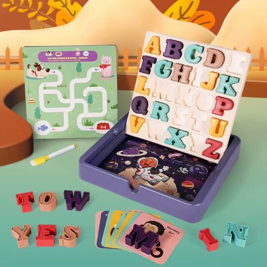 Joc educativ Invata Alfabetul si limba engleza Puzzle si Labirint