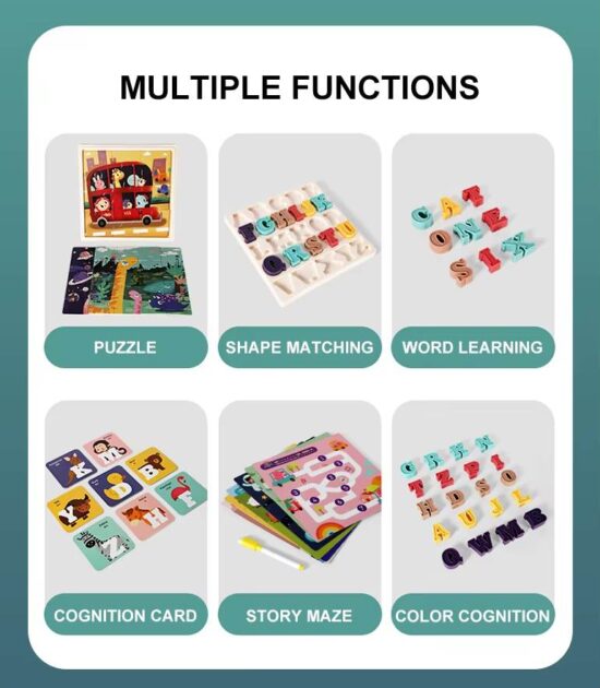 Joc educativ Invata Alfabetul si limba engleza Puzzle si Labirint