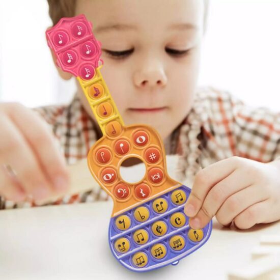 Jucarie Chitara cu note muzicale Pop It antistres silicon