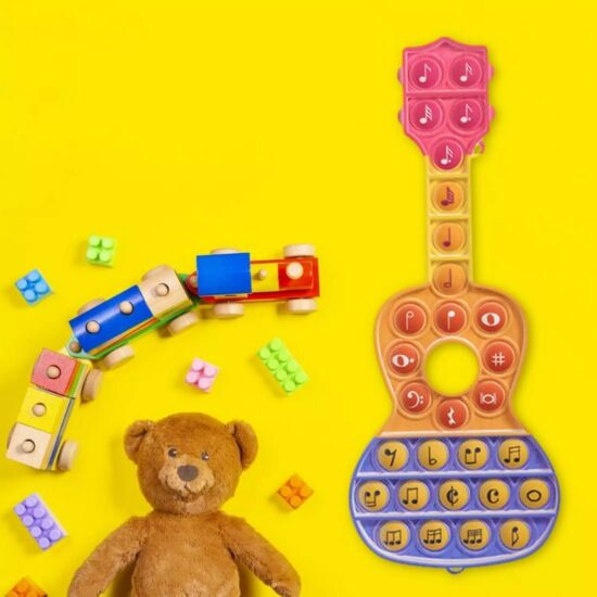 Jucarie Chitara cu note muzicale Pop It antistres silicon