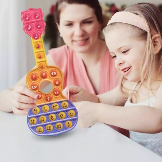 Jucarie Chitara cu note muzicale Pop It antistres silicon