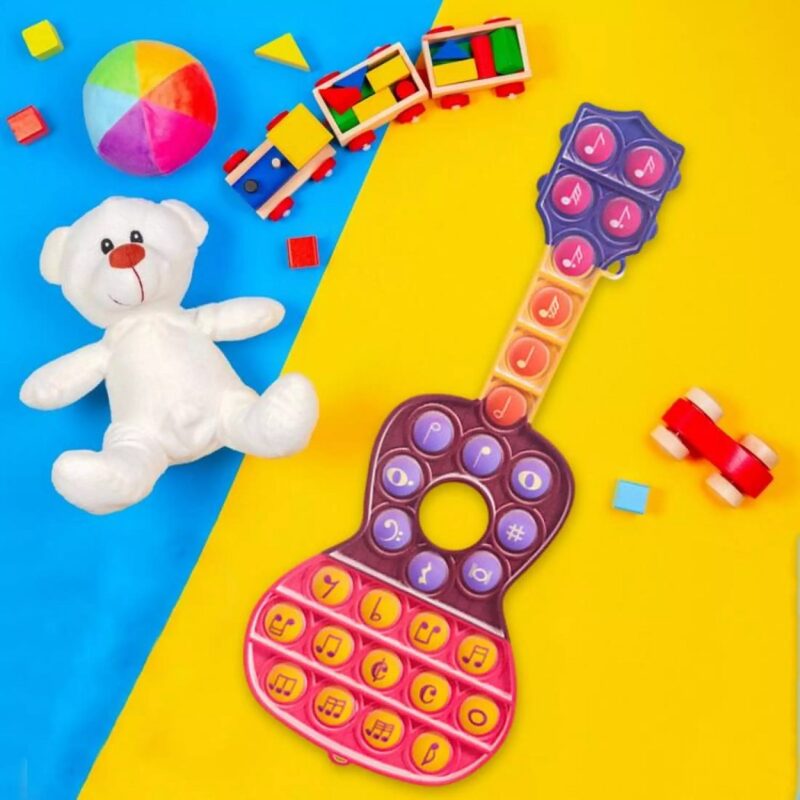 Jucarie Chitara cu note muzicale Pop It antistres silicon