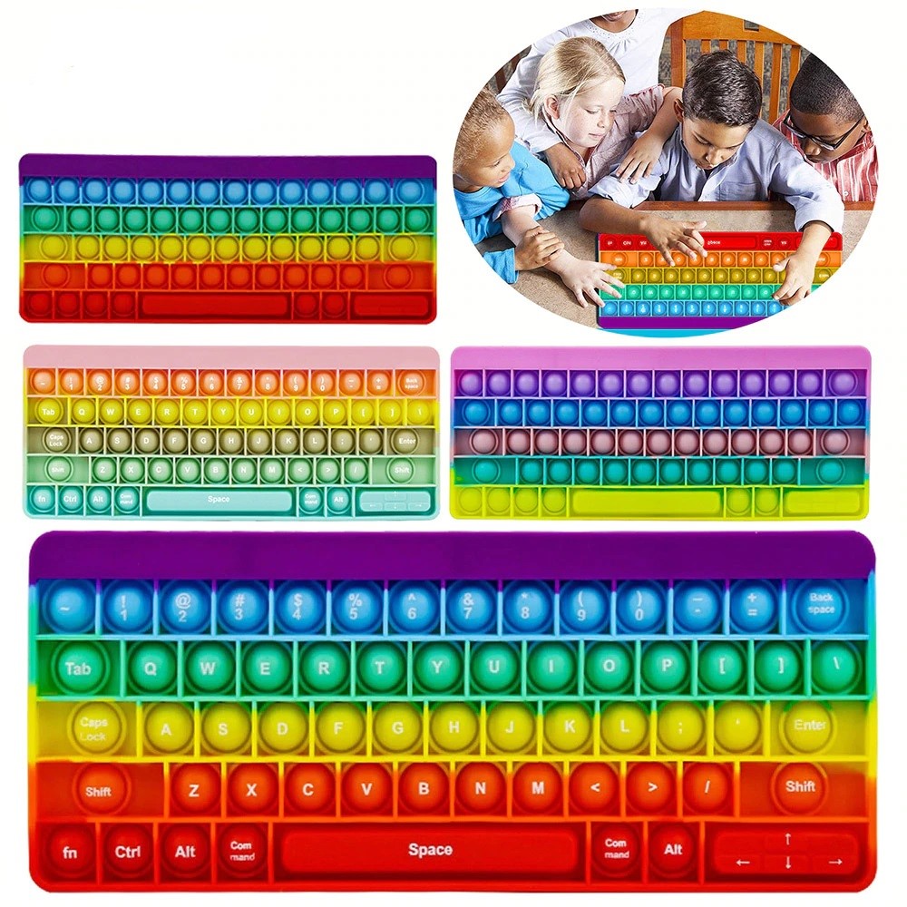 Jucarii Tastatura birou Pop It silicon antistres copii
