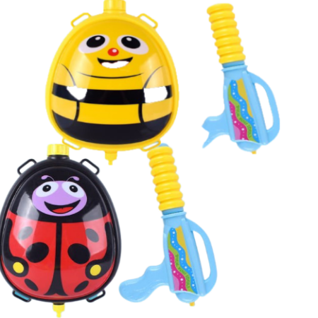 Pistol cu apa copii si rezervor model ghiozdan Insecte