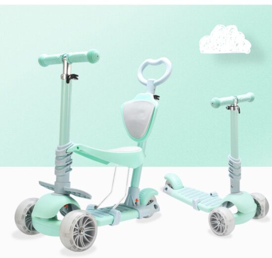 Trotineta copii Scooter 5 in 1 cu lumini Led parentala