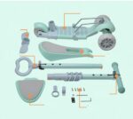 Trotineta copii Scooter 5 in 1 cu lumini Led parentala