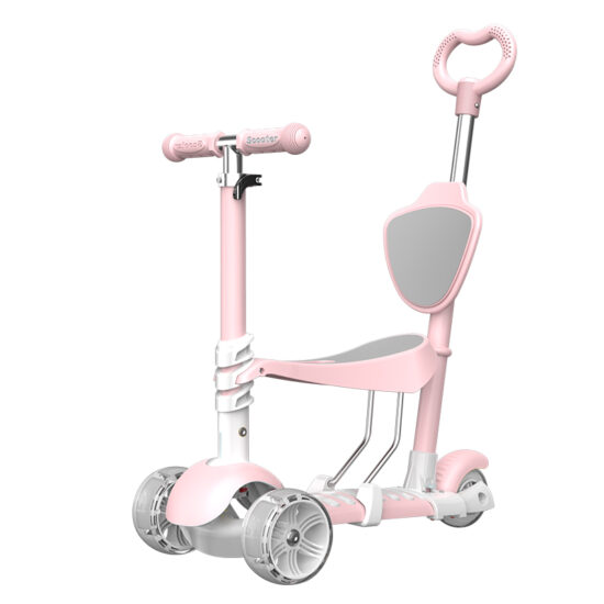 Trotineta copii Scooter 5 in 1 cu lumini Led parentala
