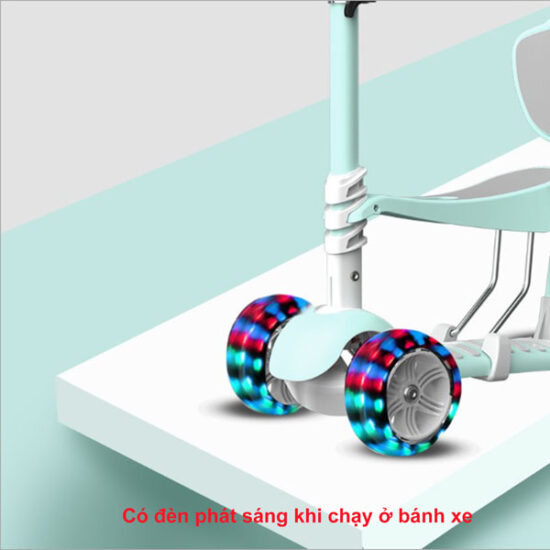 Trotineta copii Scooter 5 in 1 cu lumini Led parentala