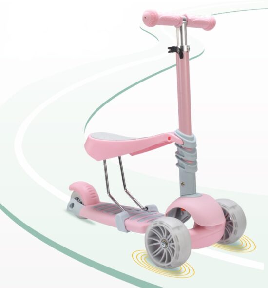 Trotineta copii Scooter 5 in 1 cu lumini Led parentala
