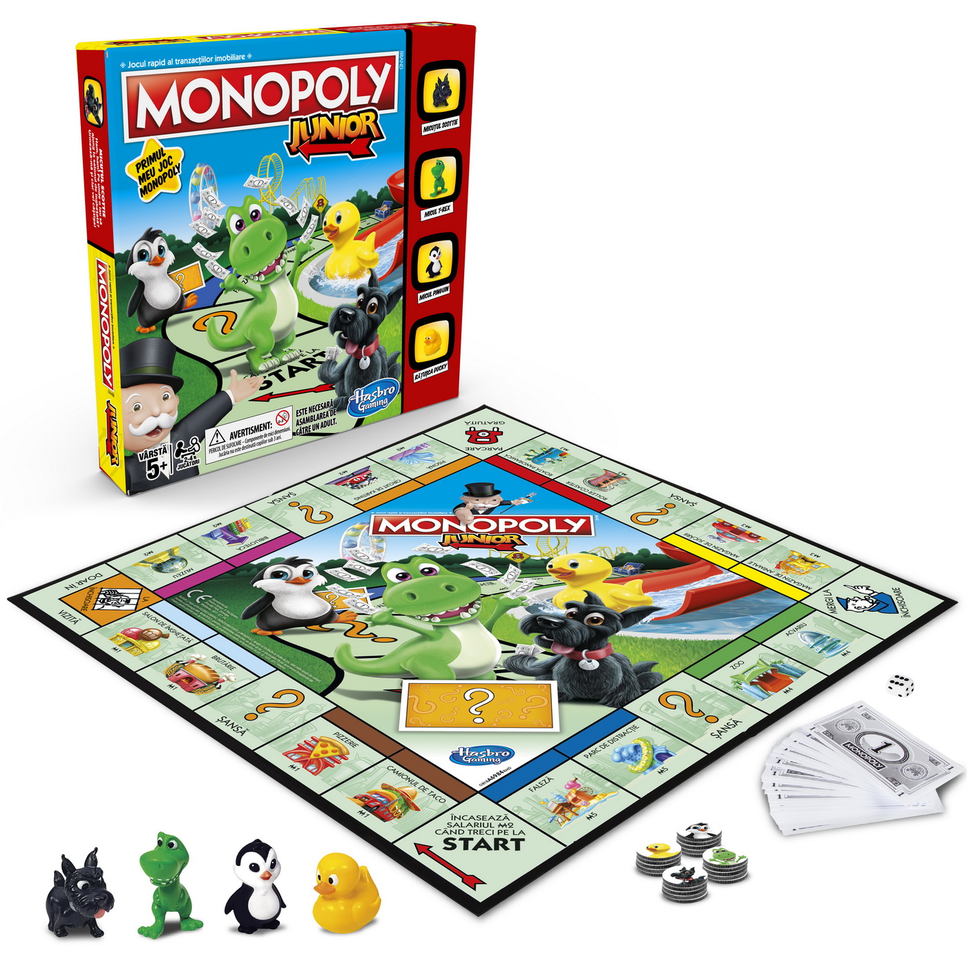 Monopoly copii junior cu pioni animalute limba romana